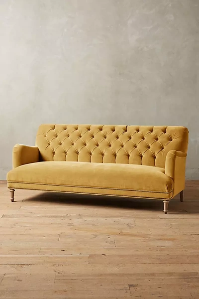 ANTHROPOLOGIE VELVET ORIANNA SOFA 