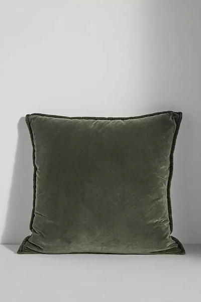 Anthropologie Velvet Trova Pillow In Green