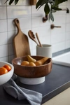 TERRAIN WOOD + MARBLE FOOTED SERVING BOWL