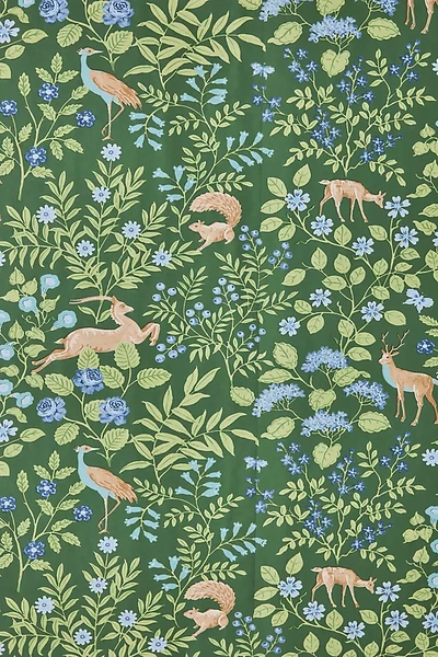Anthropologie Woodland Floral Peel-and-stick Wallpaper By Ben & Erin Napier In Green