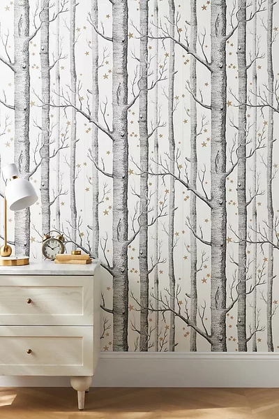 Anthropologie Woods & Stars Wallpaper In White