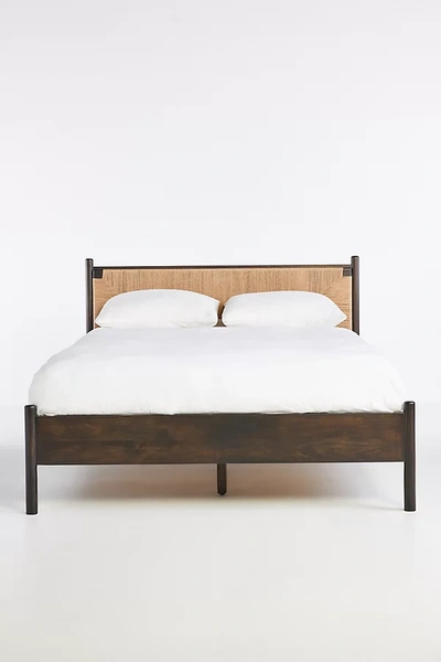 Anthropologie Woven Kinsley Bed In Grey