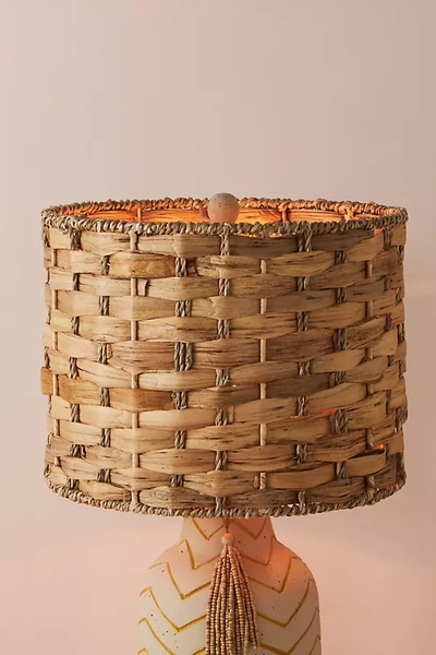 Anthropologie Woven Water Hyacinth Lamp Shade In Brown