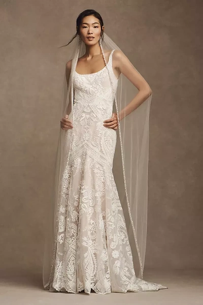 Watters Wtoo By  Valette Square-neck Lace Wedding Gown In White