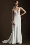 WATTERS WTOO BY WATTERS SKYLAR V-NECK FLORAL LACE A-LINE WEDDING GOWN