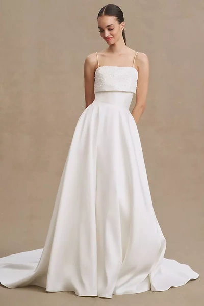 Watters Wtoo By  Constance Square-neck A-line Wedding Gown In White