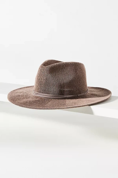 Wyeth Leather-trimmed Rancher Hat In Beige