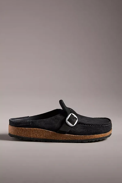 Birkenstock Buckley Suede Clogs In Black