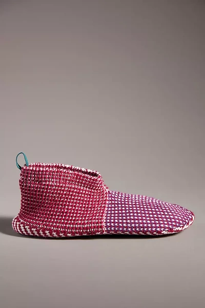 Bombas Textured Gripper Slippers In Cabernet