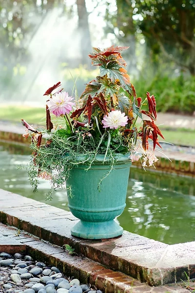 Terrain Aeros Ceramic Urn, 23" In Green