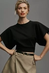 Agolde Britt Dolman-sleeve Cotton T-shirt In Black