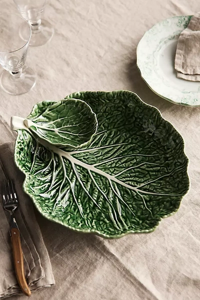 Terrain Cabbage Ceramic Chips + Dip Bowl In Green