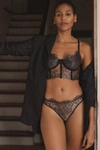 By Anthropologie Sheer Lace Panty In Black