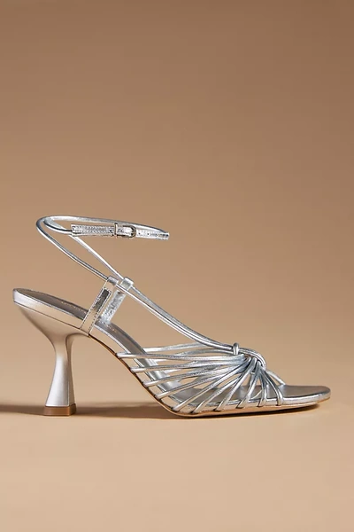 By Anthropologie Strappy Heels In Silver