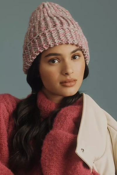 By Anthropologie Pearl Beanie In Pink