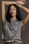 By Anthropologie Silky Shimmer Tee In Blue