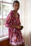 By Anthropologie Smocked Flannel Pajama Dress In Pink
