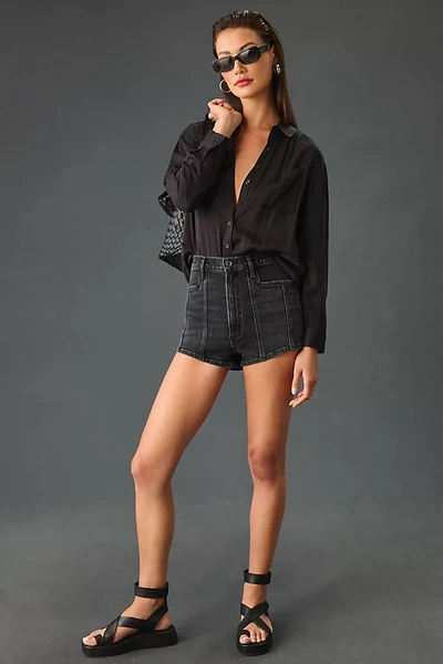 Agolde Denim Shorts With Belt Loops In Black