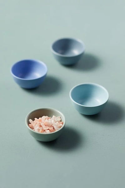 Terrain Ceramic Pinch Bowls, Blue Set Of 4
