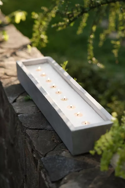 Terrain Cement Trough Candle, Citronella In Gray