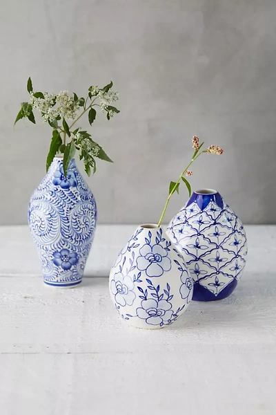 Terrain Chinoiserie Bud Vase In Blue