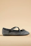 Circus Ny Women's Zuri Rhinestone Crossband Ballet Flats In Grey