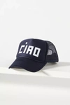 Clare V Ciao Trucker Hat In Blue
