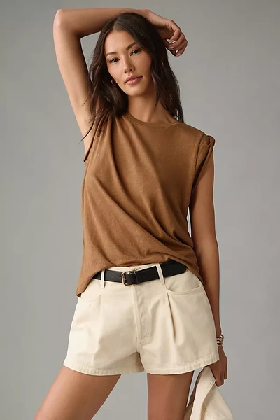 Citizen Of Humanity Kelsey Roll Sleeve Tee In Malt Ball