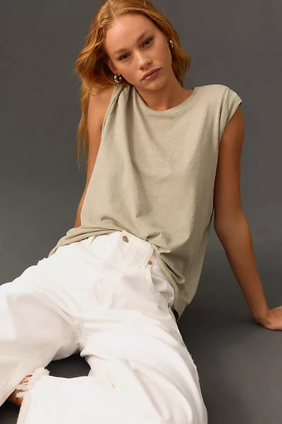 Citizen Of Humanity Kelsey Roll-sleeve Tee In Green