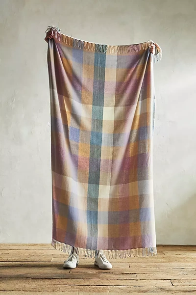 Terrain Coastal Check Merino Wool Throw In Multi