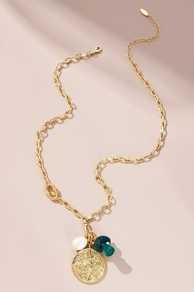 By Anthropologie Compass Charm Necklace In Gold