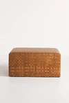 Anthropologie Cove Woven Leather Ottoman