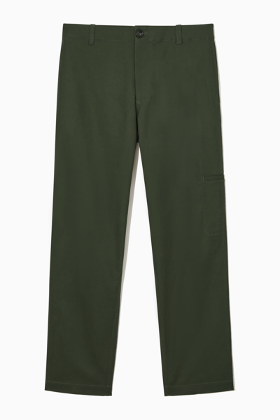 Cos Straight-leg Utility Pants In Green