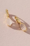 By Anthropologie Crystal Hoop Stone Pendant Earrings In Clear