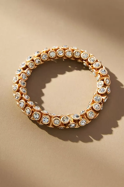 By Anthropologie Crystal Stretch Bracelet In Gold