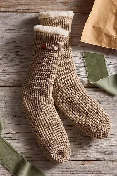 Terrain Cozy Waffle Weave Socks In Beige