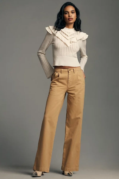 Current Elliott The Postman Wide-leg Trousers Pants In Caramel