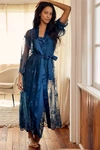 Rya Collection Darling Sheer Lace Robe In Blue