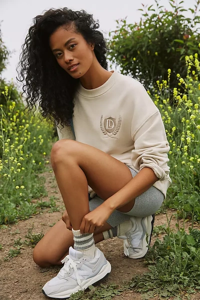 Daughter Lessons Uptown Oversized Crew Sweatshirt In White
