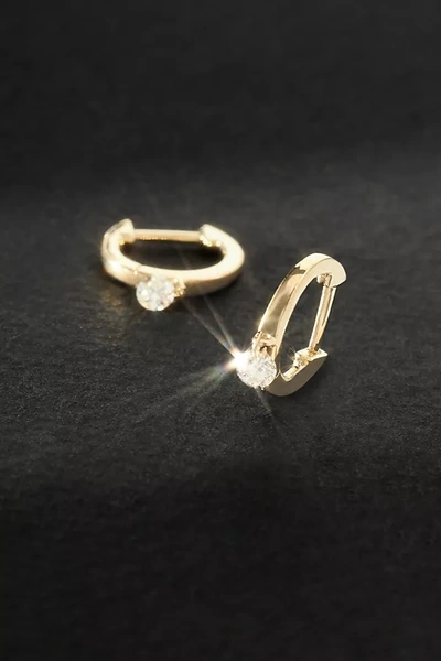 By Anthropologie Diamond Huggie Hoop Earrings In Gold