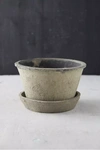 Terrain Earth Fired Clay Thin Rim Pot + Saucer Set