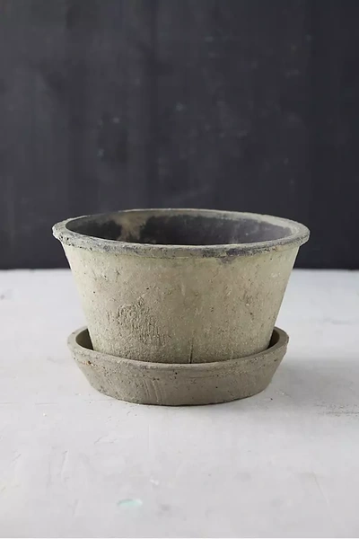 Terrain Earth Fired Clay Thin Rim Pot + Saucer Set