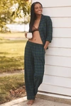 Eberjey Plaid Cotton Flannel Pajamas In Blue