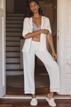 Eberjey Gisele Printed Relaxed Jersey Knit Short Pajamas In White