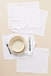 Anthropologie Edison Portuguese Linen Placemats, Set Of 4 In White