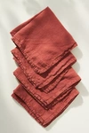 Edison Portuguese Linen Napkins, Set Of 4 In Red