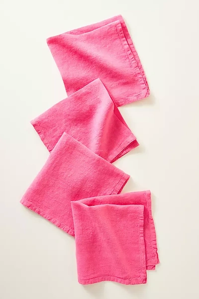 Edison Linen Napkins, Set Of 4 In Pink