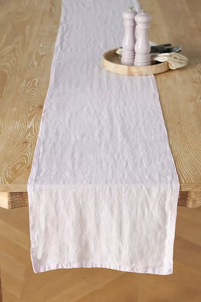 Anthropologie Edison Portuguese Linen Table Runner In White