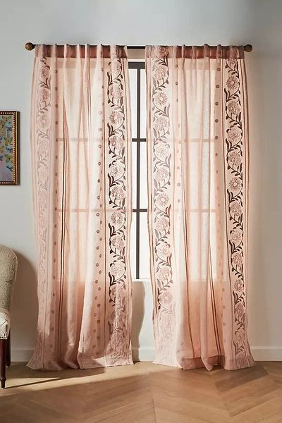 Anthropologie Embroidered Manette Curtain