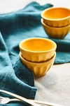 Anthropologie Amelie Latte Portuguese Stoneware Mini Bowls, Set Of 4 In Yellow
